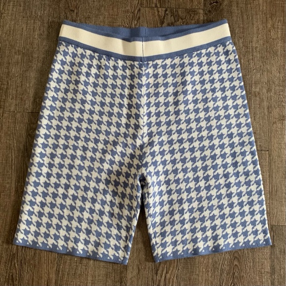 River Island Houndstooth Check Knit Co-rd Shorts